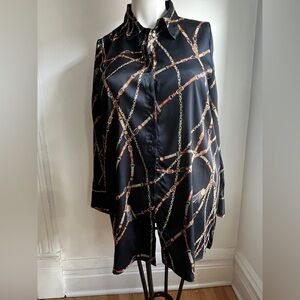 Zara Black Shirt with Chain Pattern